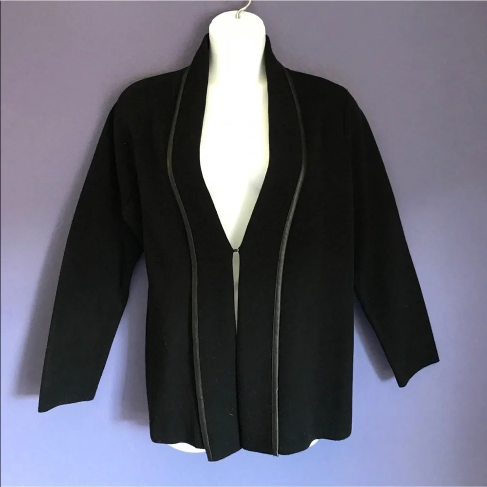 Calvin Klein Blazer w/Faux Leather Trim